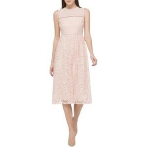 NWT JESSICA SIMPSON Blush Pink Lace Midi Dress 4